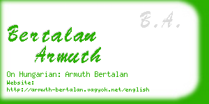 bertalan armuth business card